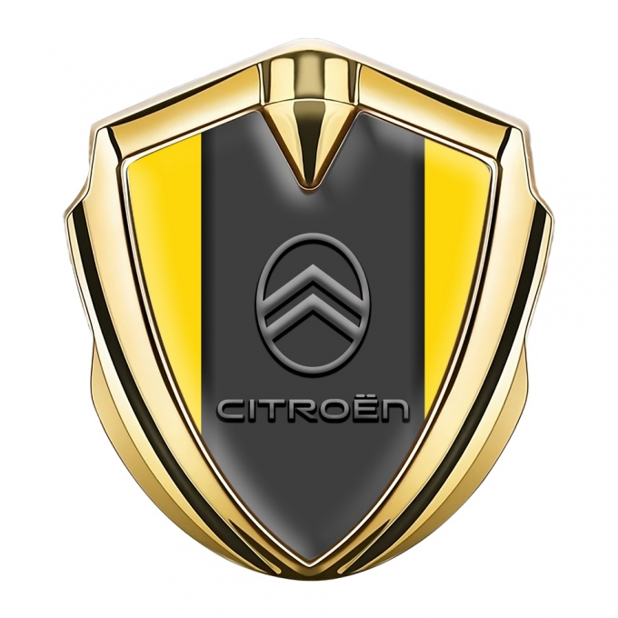 Citroen Trunk Metal Emblem Gold Yellow Base Modern Gradient Logo