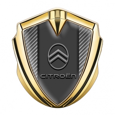 Citroen Self Adhesive Bodyside Emblem Gold Carbon Base Grey Logo