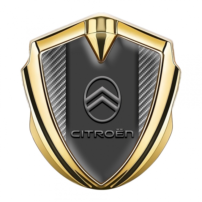Citroen Self Adhesive Bodyside Emblem Gold Carbon Base Grey Logo