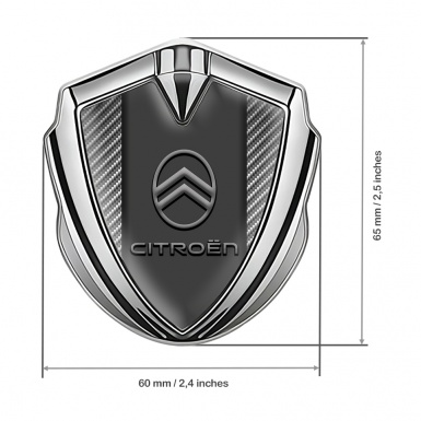 Citroen Self Adhesive Bodyside Emblem Silver Carbon Base Grey Logo