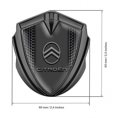 Citroen Metal Emblem Self Adhesive Graphite Black Carbon Modern Logo