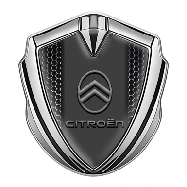 Citroen Metal Emblem Self Adhesive Silver Black Carbon Modern Logo