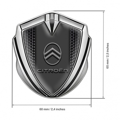 Citroen Metal Emblem Self Adhesive Silver Black Carbon Modern Logo
