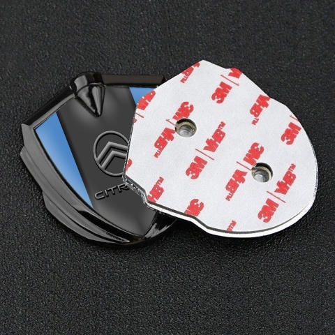 Citroen 3D Car Metal Emblem Graphite Blue Base Modern Gradient Logo