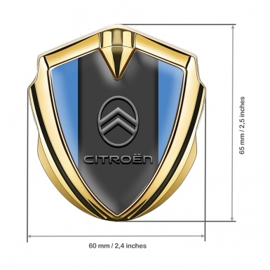 Citroen 3D Car Metal Emblem Gold Blue Base Modern Gradient Logo