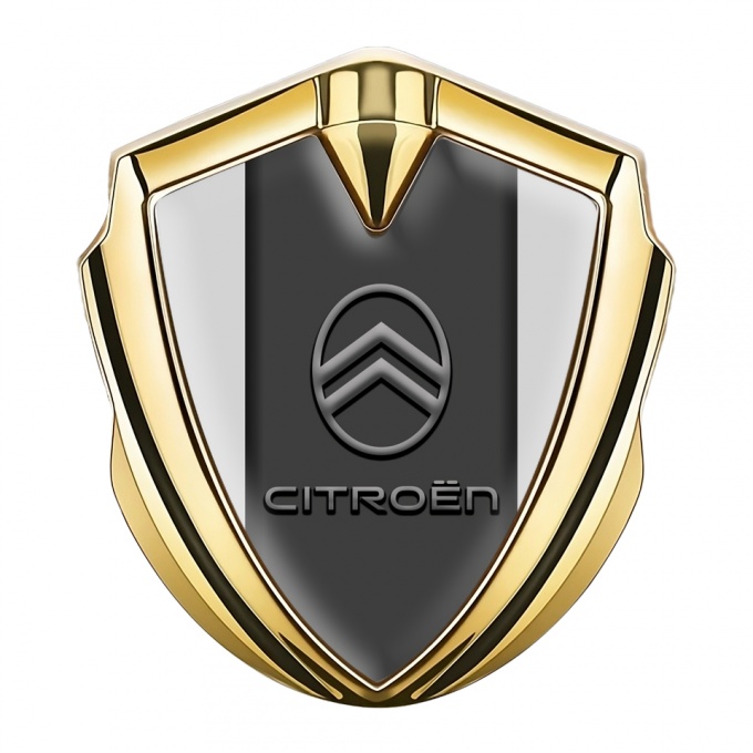 Citroen Fender Emblem Badge Gold Grey Base Clean Gradient Logo