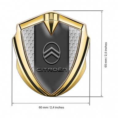 Citroen Tuning Emblem Self Adhesive Gold Honeycomb Gradient Logo