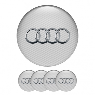 Audi Wheel Center Caps Emblem Light Gray Dream