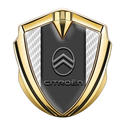 Citroen Fender Emblem Badge Gold White Carbon Gradient Logo Design
