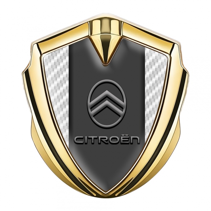 Citroen Fender Emblem Badge Gold White Carbon Gradient Logo Design