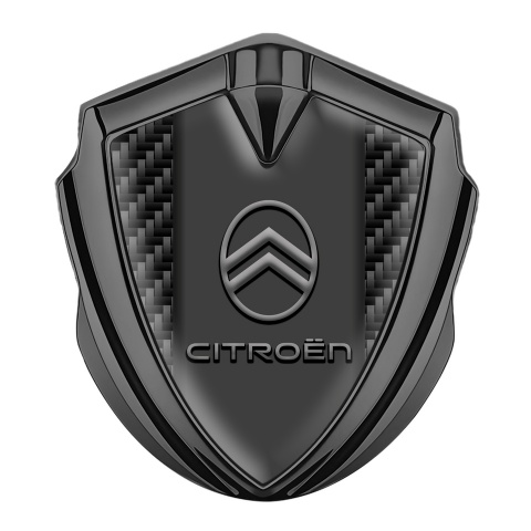 Citroen Trunk Emblem Badge Graphite Black Carbon Gradient Logo Effect