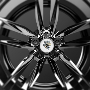 Animals Wheel Center Cap Domed Stickers Image Of An Eagle Head In Animated Style