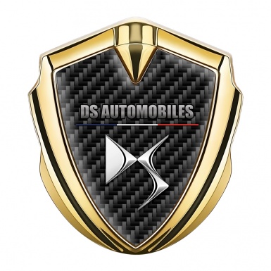 Citroen DS Tuning Emblem Self Adhesive Gold Black Carbon Base New Logo