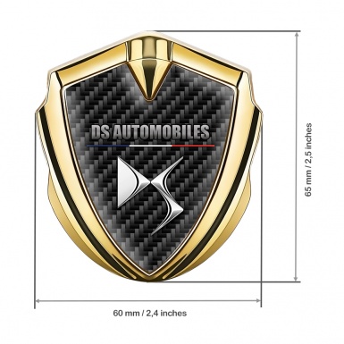 Citroen DS Tuning Emblem Self Adhesive Gold Black Carbon Base New Logo