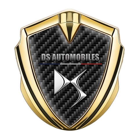 Citroen DS Tuning Emblem Self Adhesive Gold Black Carbon Base New Logo