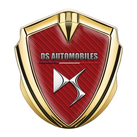 Citroen DS Fender Emblem Badge Gold Red Carbon Base Modern Logo