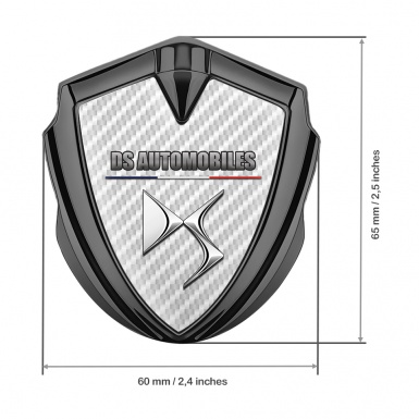 Citroen DS Fender Metal Emblem Badge Graphite White Carbon French Flag