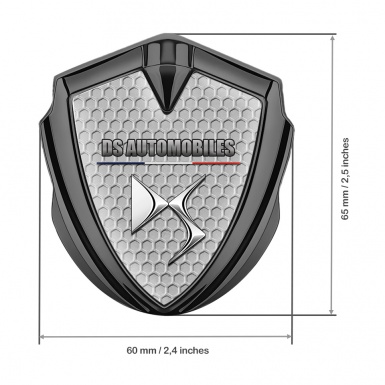 Citroen DS Trunk Emblem Badge Graphite Honeycomb Template French Flag