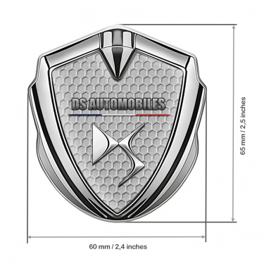 Citroen DS Trunk Emblem Badge Silver Honeycomb Template French Flag