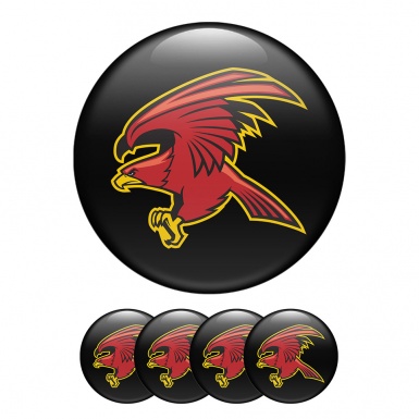 Animals Silicone Stickers Center Hub Red Eagle With Outstretched Wings 