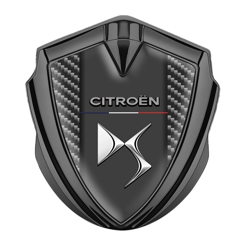 Citroen DS Trunk Metal Emblem Badge Graphite Light Carbon Chrome Effect