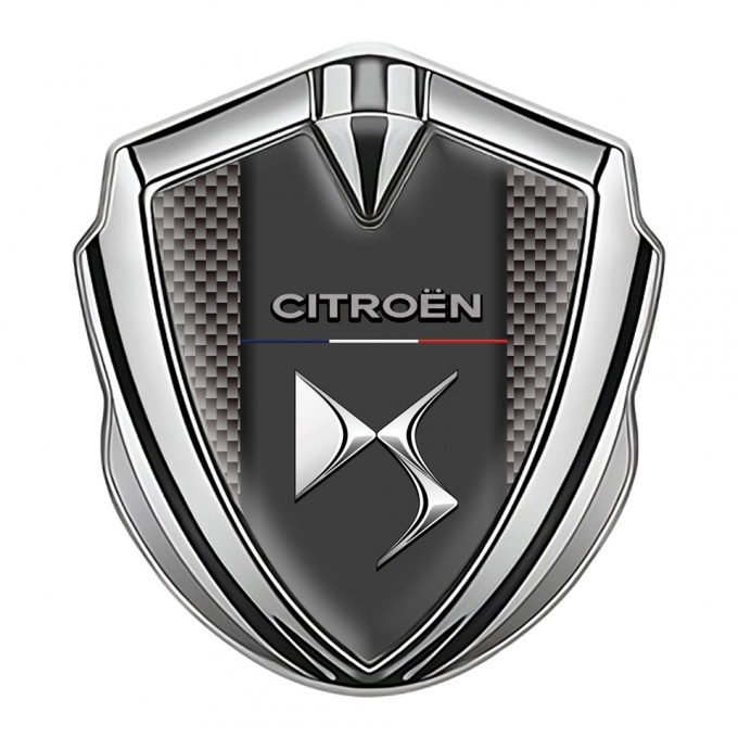 Citroen DS Self Adhesive Bodyside Emblem Silver Brown Carbon Effect