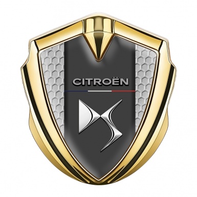 Citroen DS Trunk Badge Gold Honeycomb Template Chrome Effect
