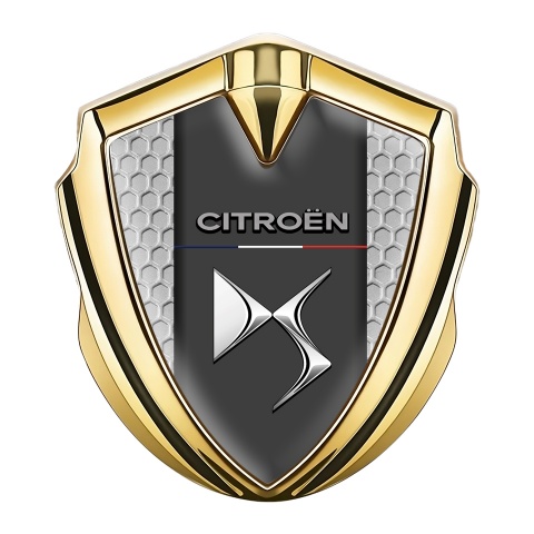Citroen DS Trunk Badge Gold Honeycomb Template Chrome Effect