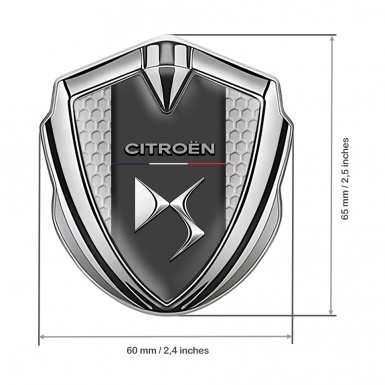 Citroen DS Trunk Badge Silver Honeycomb Template Chrome Effect