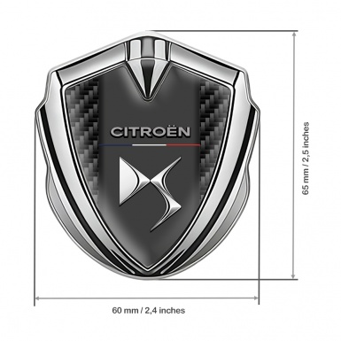 Citroen Bodyside Badge Self Adhesive Silver Black Carbon Chrome Effect