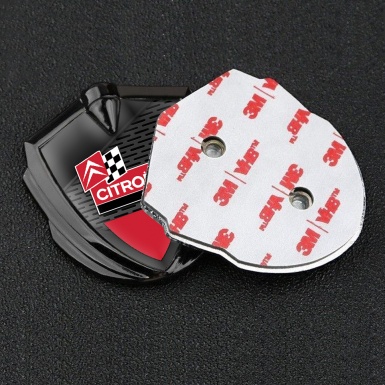 Citroen Sport Fender Metal Emblem Badge Graphite Dark Grille Racing Flag