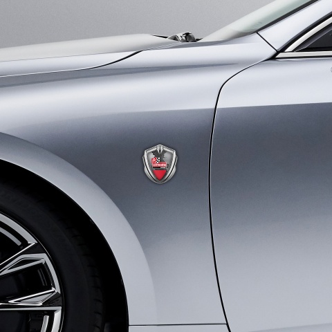 Citroen Sport 3D Car Metal Emblem Silver Broken Plate Racing Design