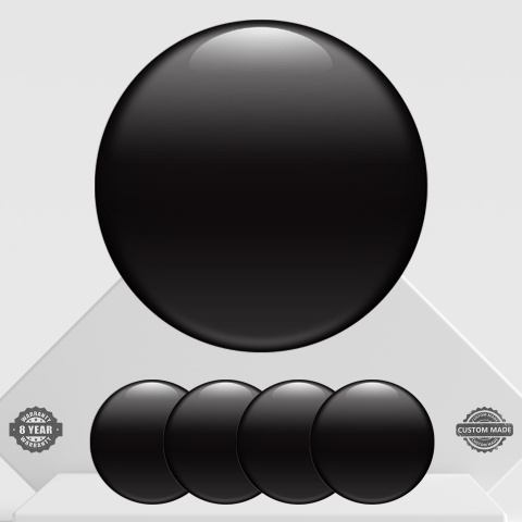Wheel Silicone Emblems for Center Caps Black Edition