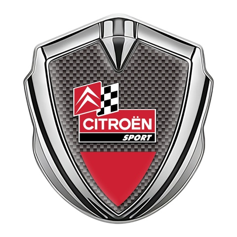 Citroen Fender Metal Emblem Silver Brushed Metal Effect 