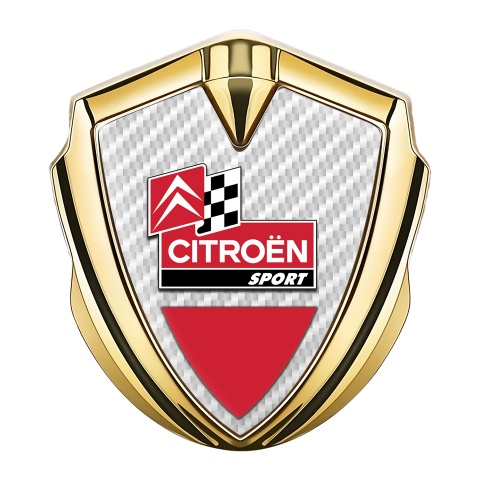 Citroen Sport Fender Metal Emblem Badge Gold White Carbon Edition