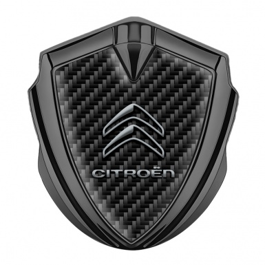 Citroen Trunk Emblem Badge Graphite Black Carbon Racing Flag Edition