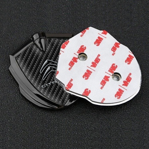 Citroen Trunk Emblem Badge Graphite Black Carbon Racing Flag Edition