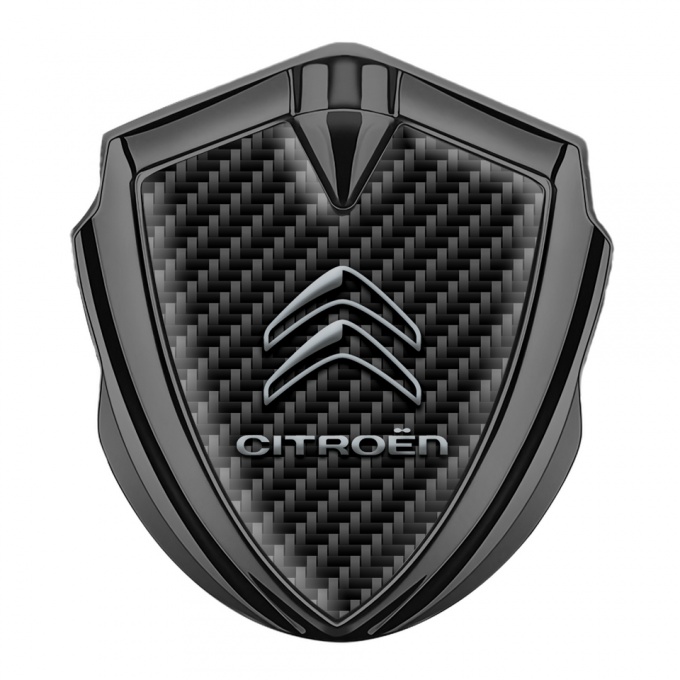 Citroen Trunk Emblem Badge Graphite Black Carbon Racing Flag Edition