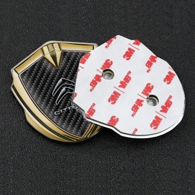 Citroen Trunk Emblem Badge Gold Black Carbon Racing Flag Edition