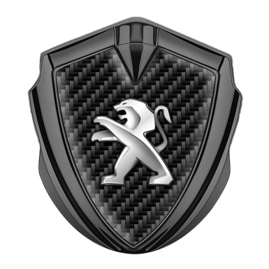 Peugeot Trunk Emblem Badge Graphite Black Carbon Racing Design