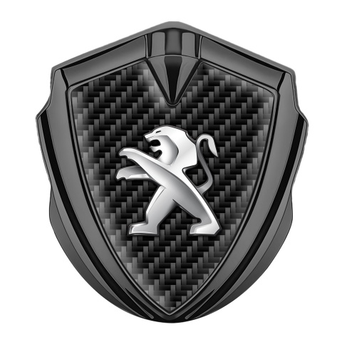 Peugeot Trunk Emblem Badge Graphite Black Carbon Racing Design