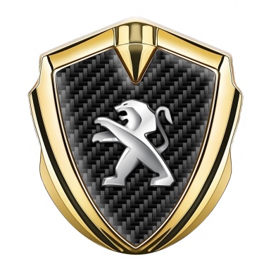 Peugeot Trunk Emblem Badge Gold Black Carbon Racing Design