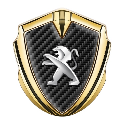 Peugeot Trunk Emblem Badge Gold Black Carbon Racing Design
