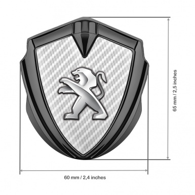 Peugeot 3D Car Metal Emblem Graphite White Carbon Edition