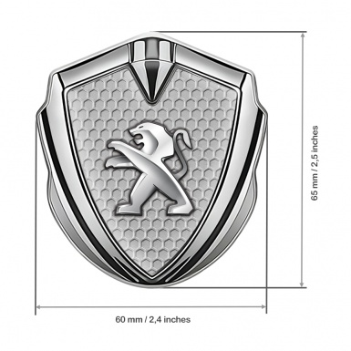 Peugeot 3D Car Metal Emblem Graphite Grey Hex Classic Logo Design