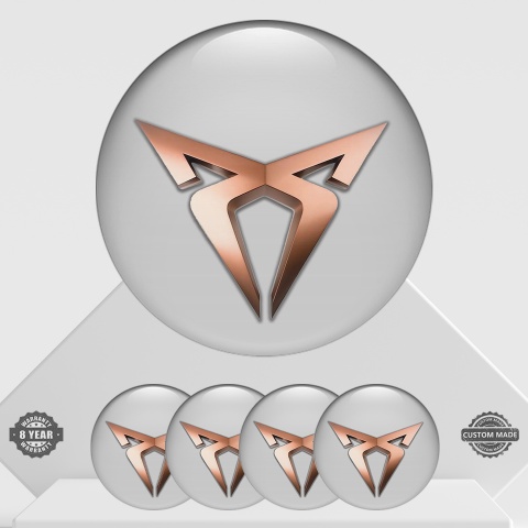 Seat Cupra Wheel Emblems for Center Caps Grey