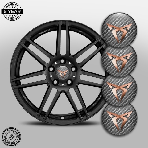 Seat Cupra Wheel Emblems Carbon Style