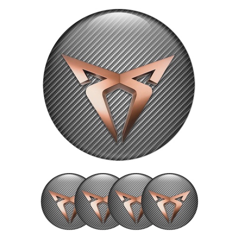 Seat Cupra Wheel Emblems Carbon Style