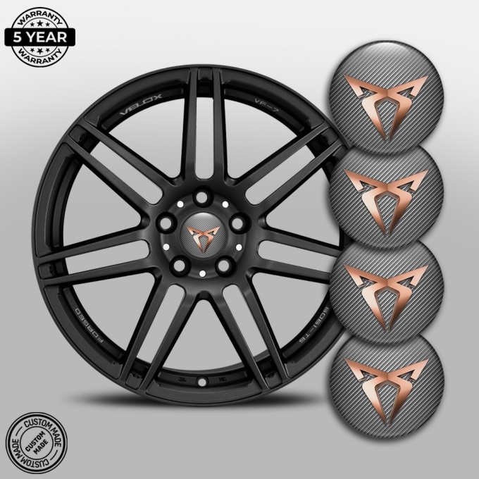 Seat Cupra Wheel Emblems Carbon Style
