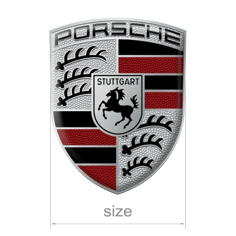 Porsche Emblem Silicone Silver Red Modern Design